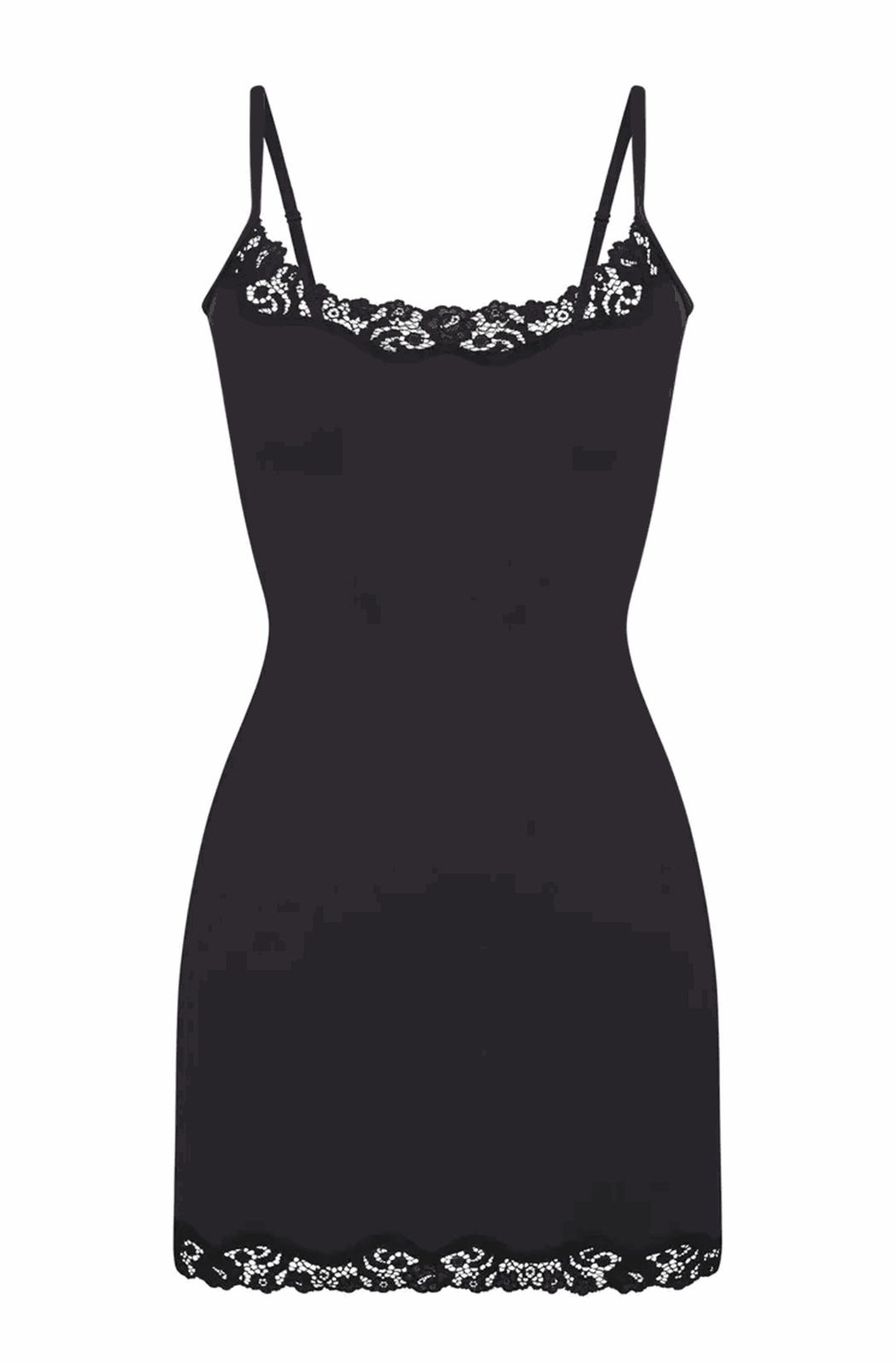 Lace trim basic dress
