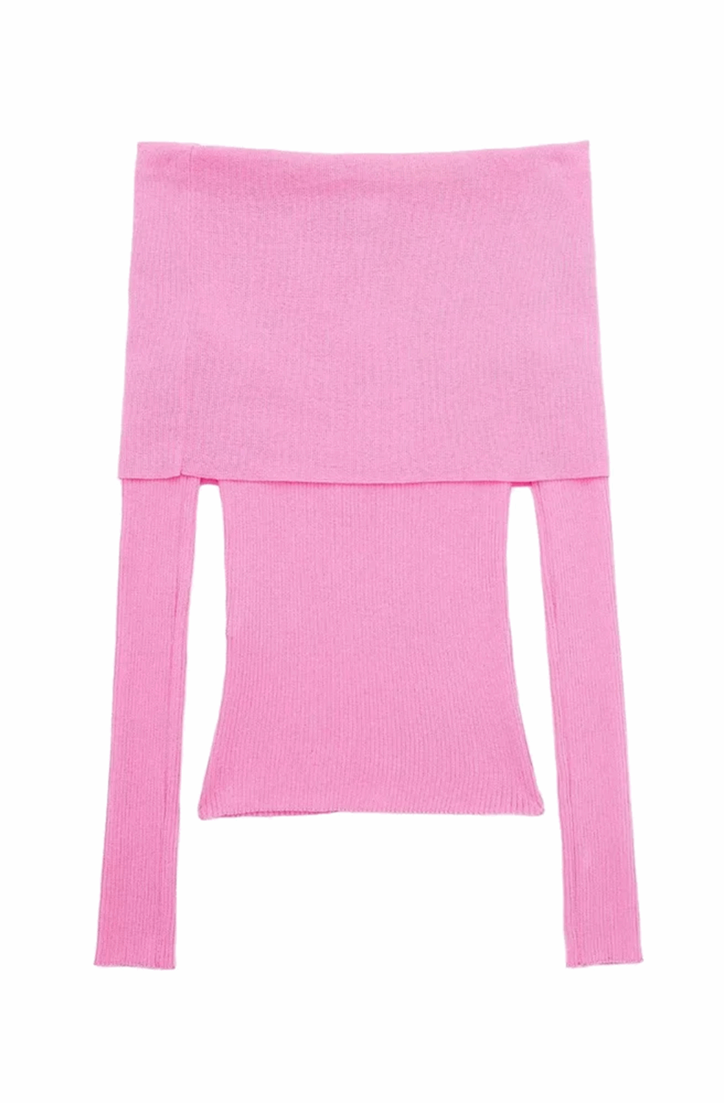 Pink off shoulder knitted top
