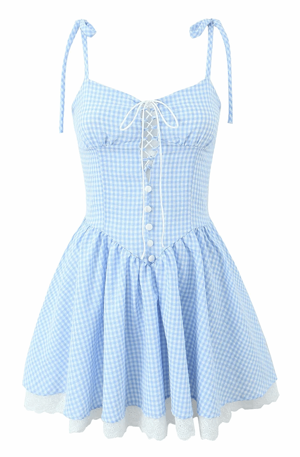 Gingham corset skater dress