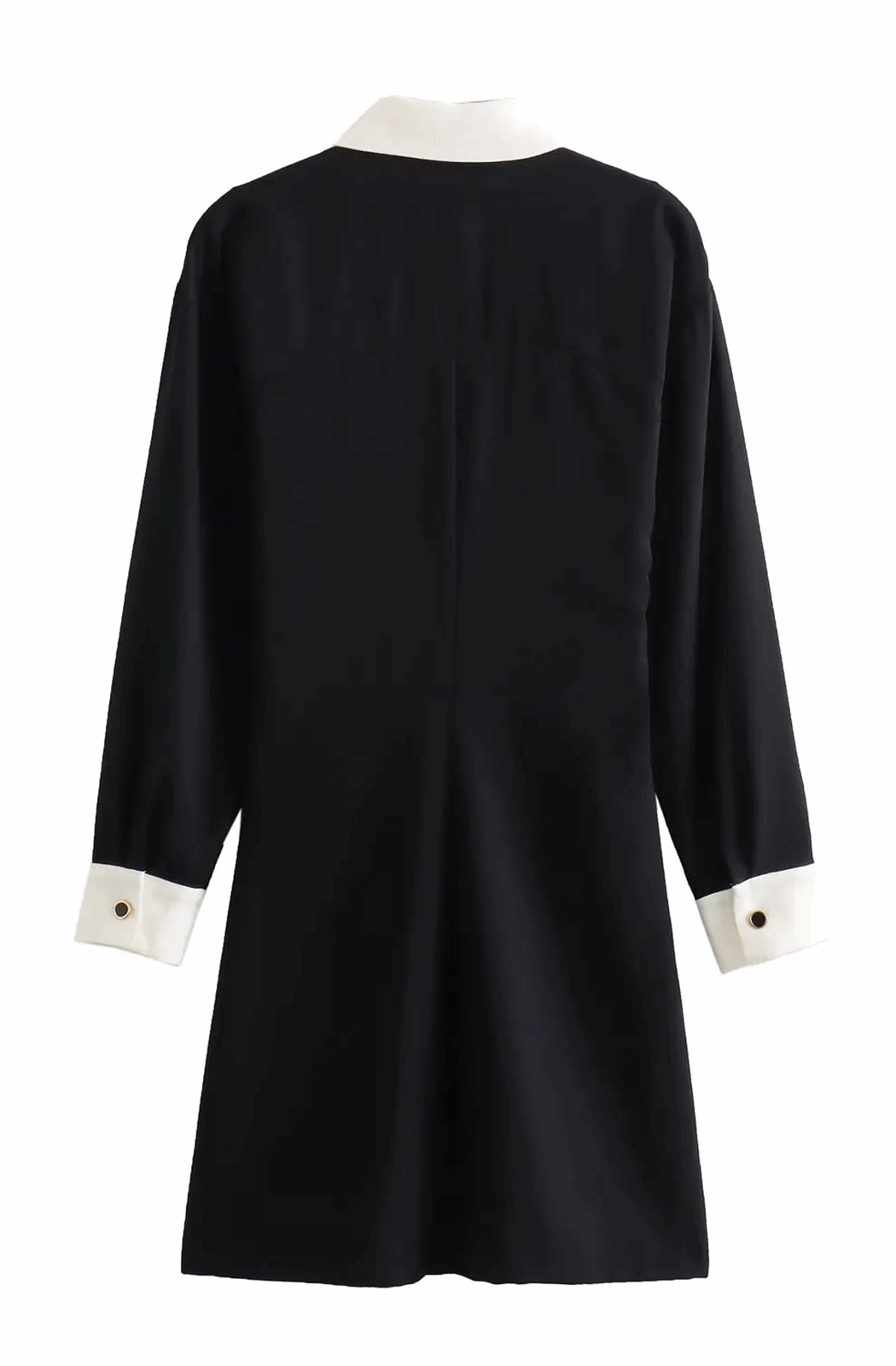 White collar and cuffs black mini dress