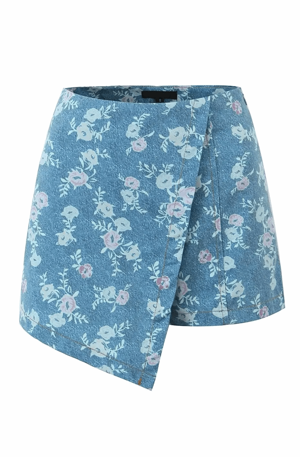 Floral denim corset and skort set