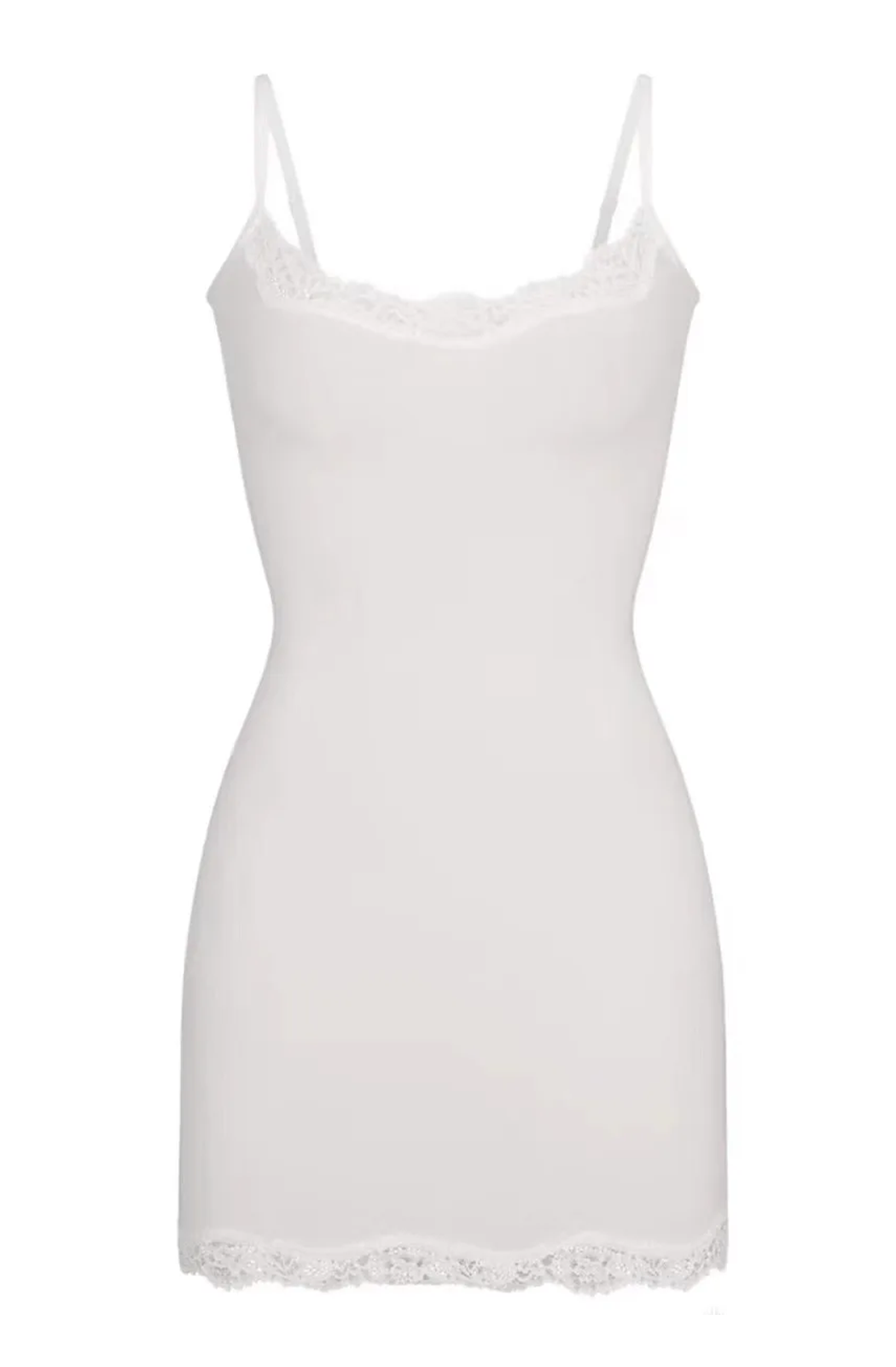 Lace trim basic dress
