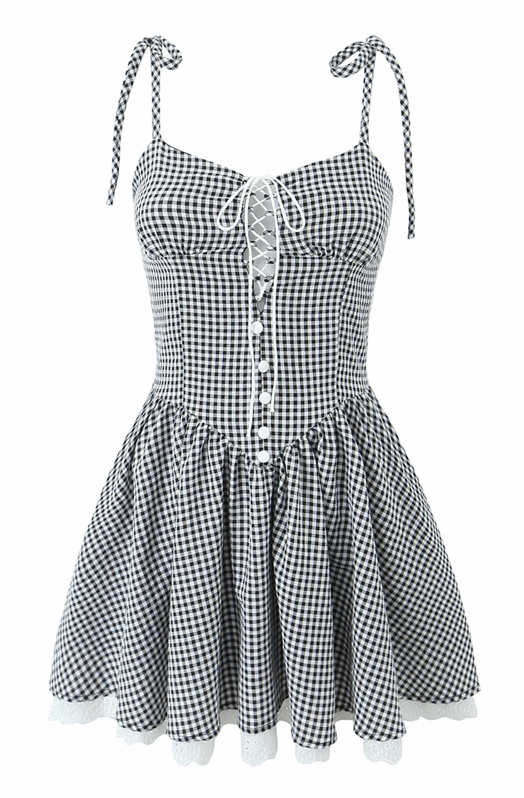 Gingham corset skater dress