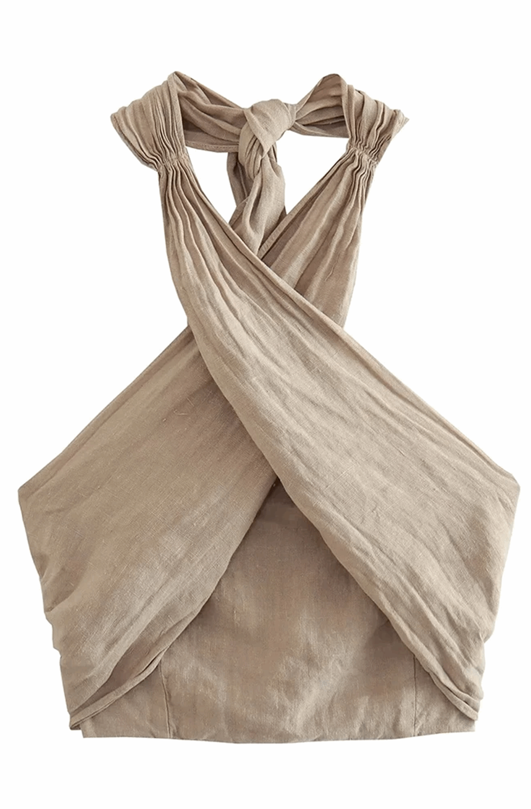 Tied halter neck crop top