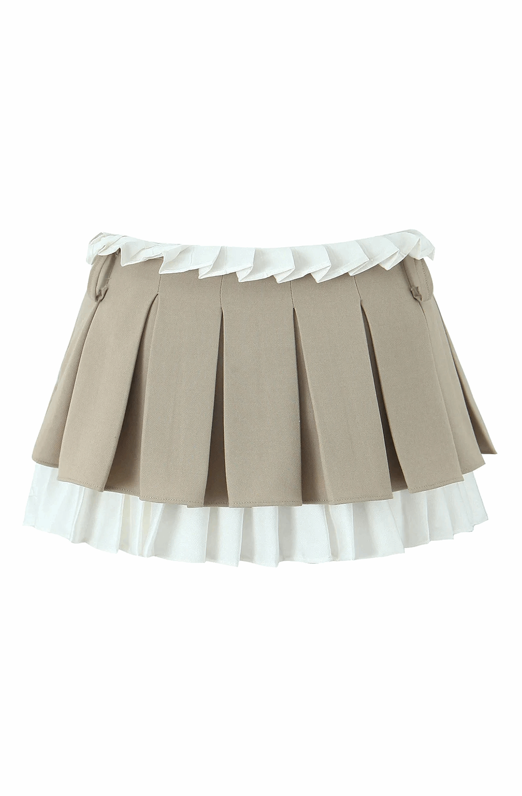 Low rise pleated mini skort