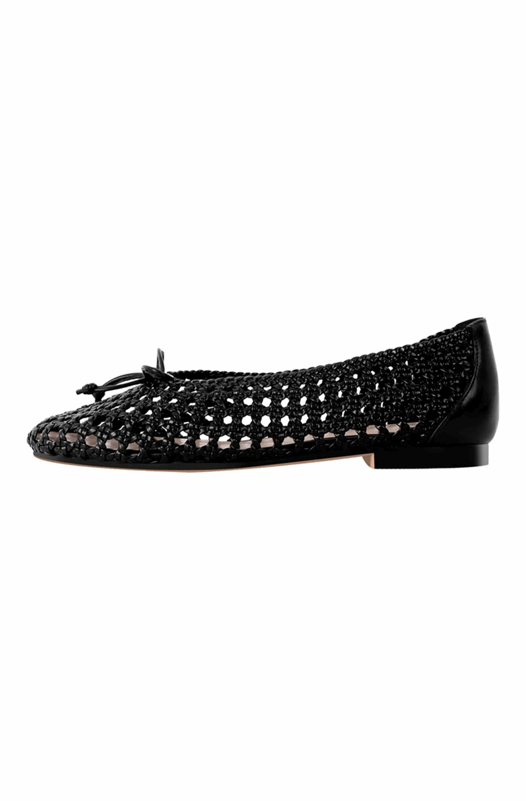 Round toe thick mesh ballerinas