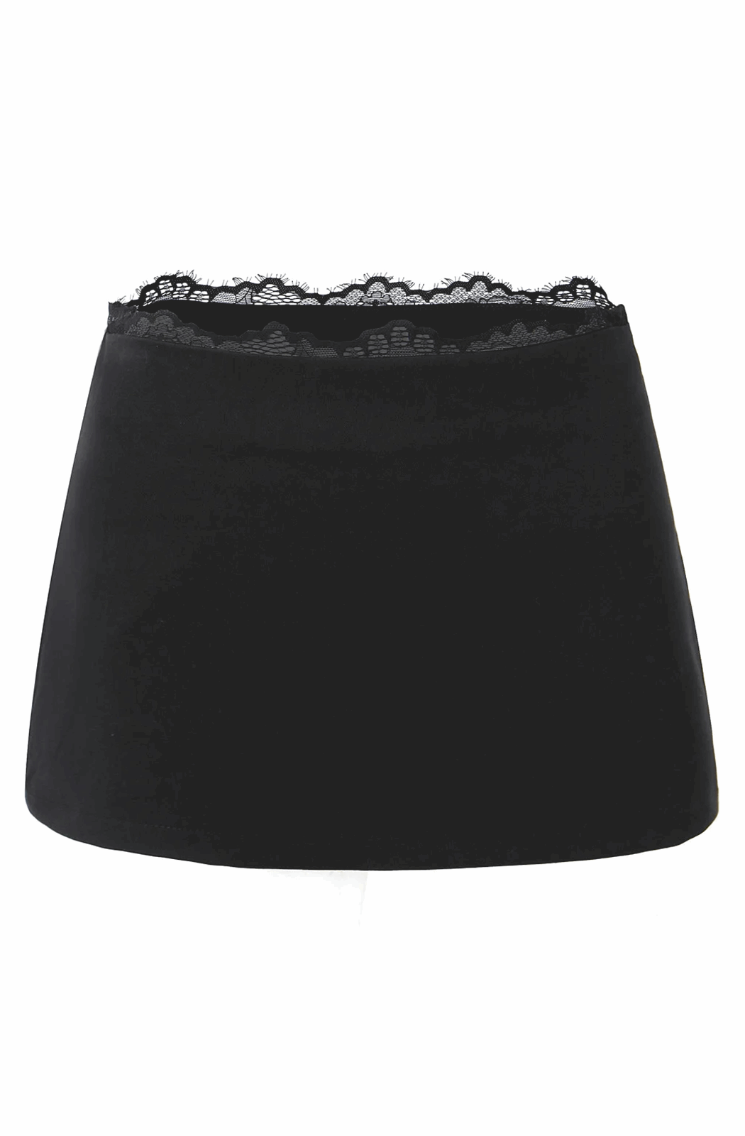 Low waist mini skort with lace trim