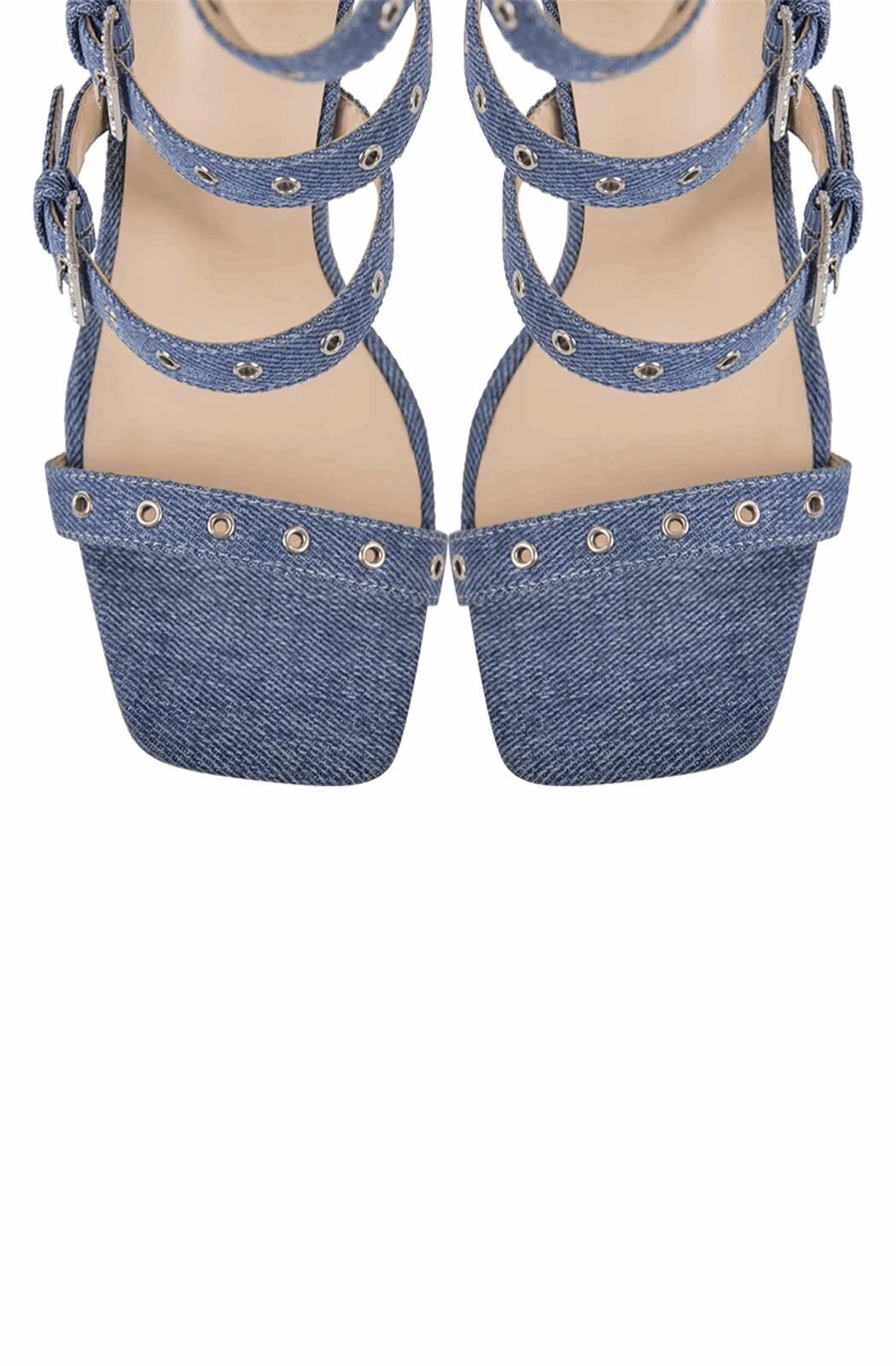 Women's denim gladiator stiletto heels