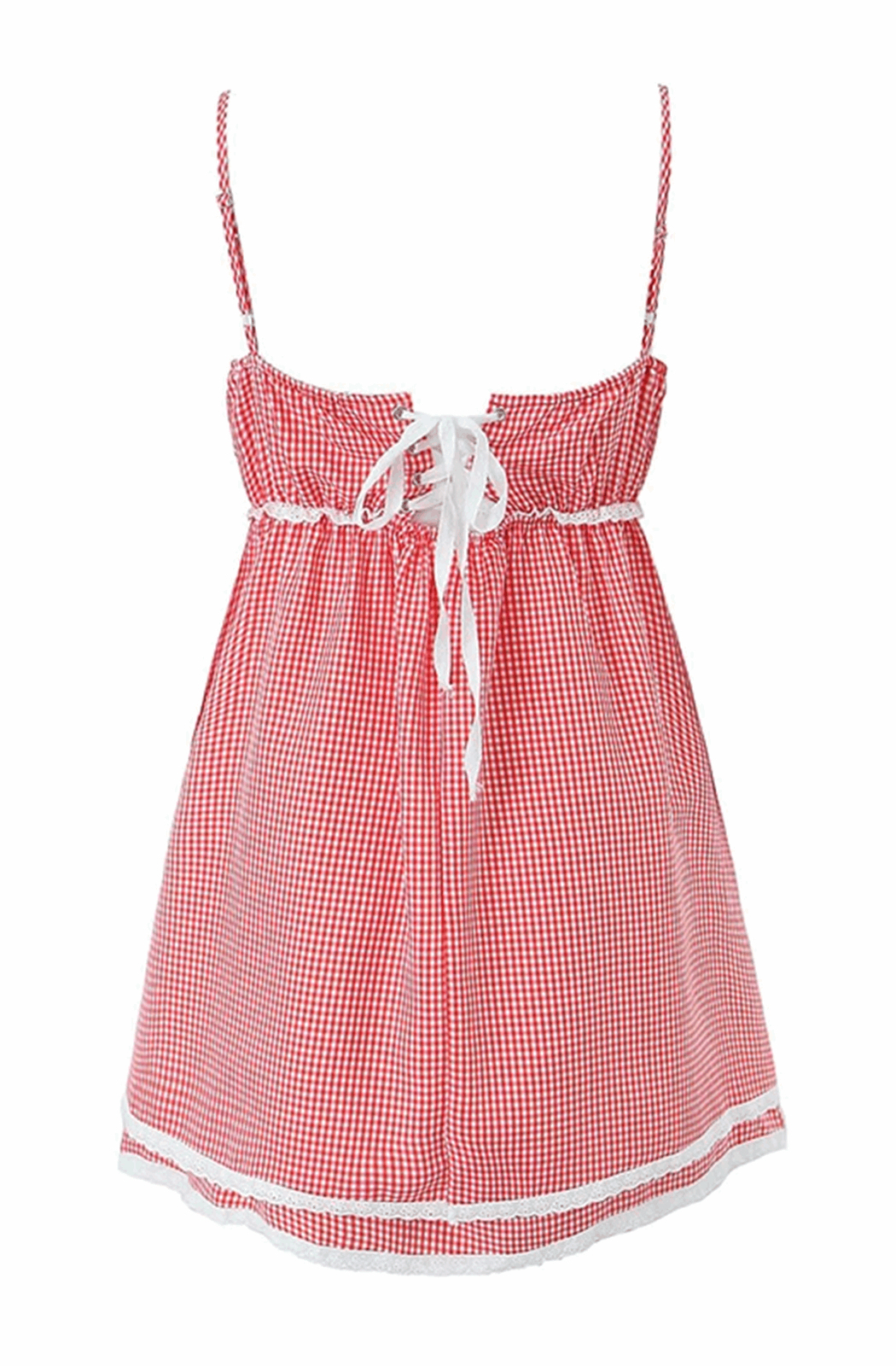 Red gingham skater dress