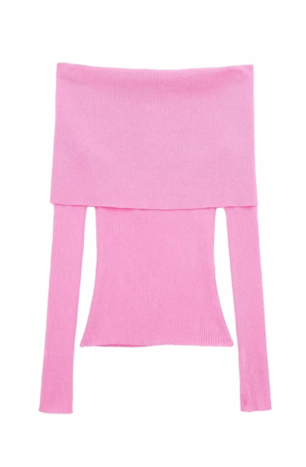 Pink off shoulder knitted top