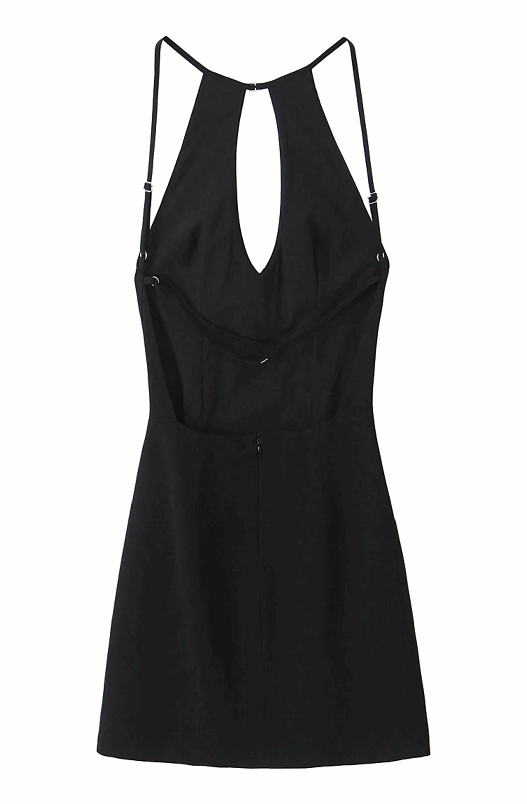 Black backless basic dress