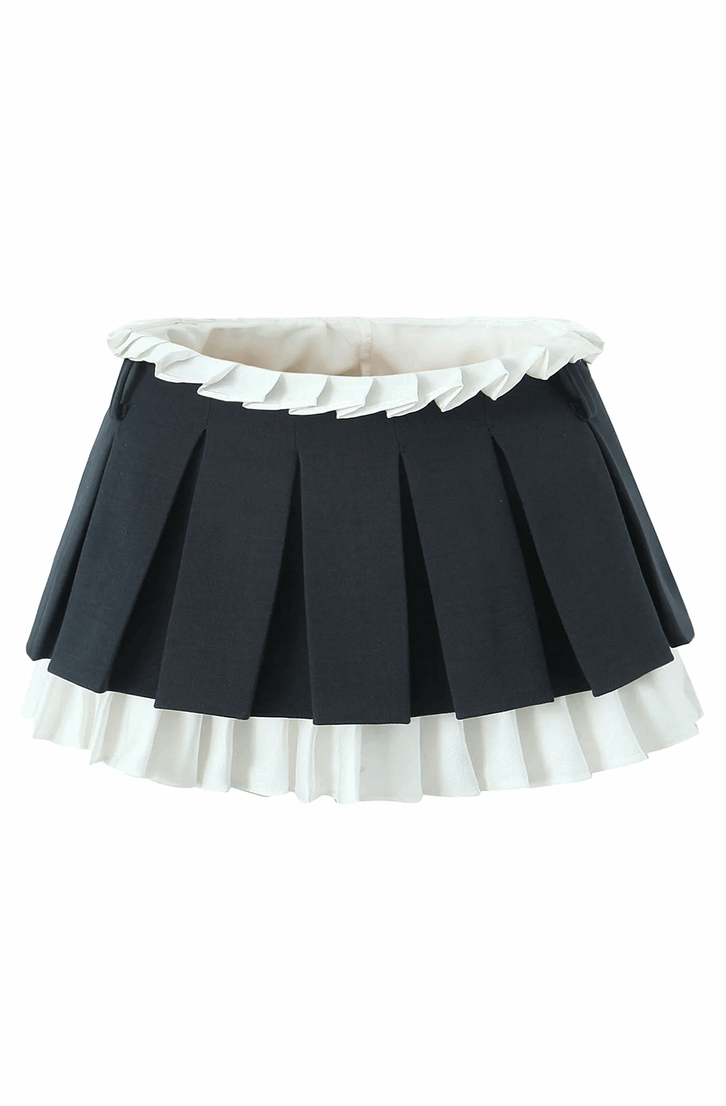Low rise pleated mini skort