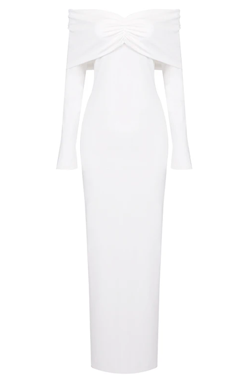 Off the shoulder long sleeves maxi dress