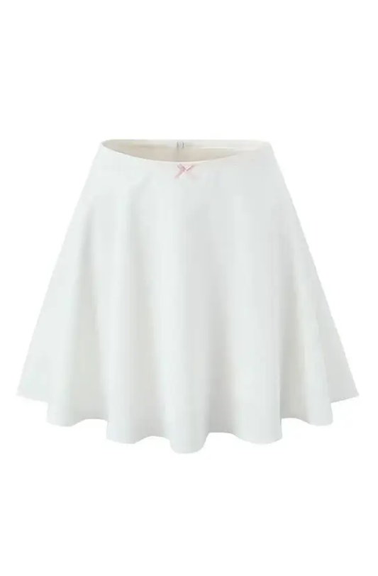 White flared skirt