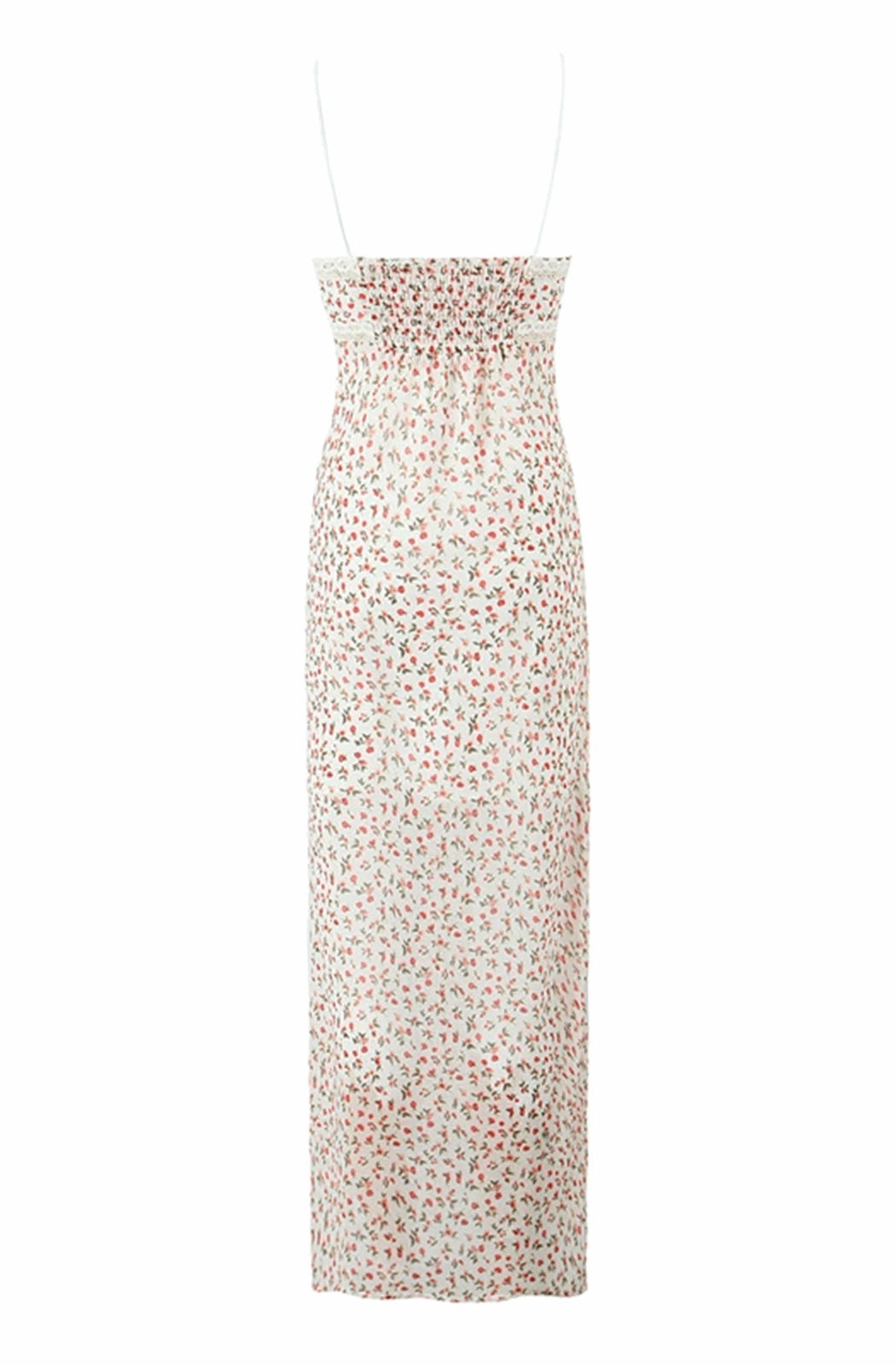 Lace patchwork chic floral print long dress