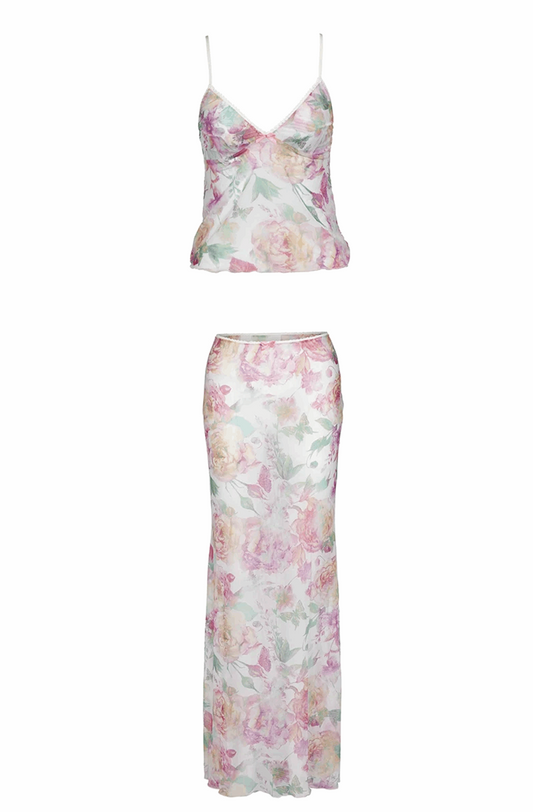 See through top and skirt cover up set