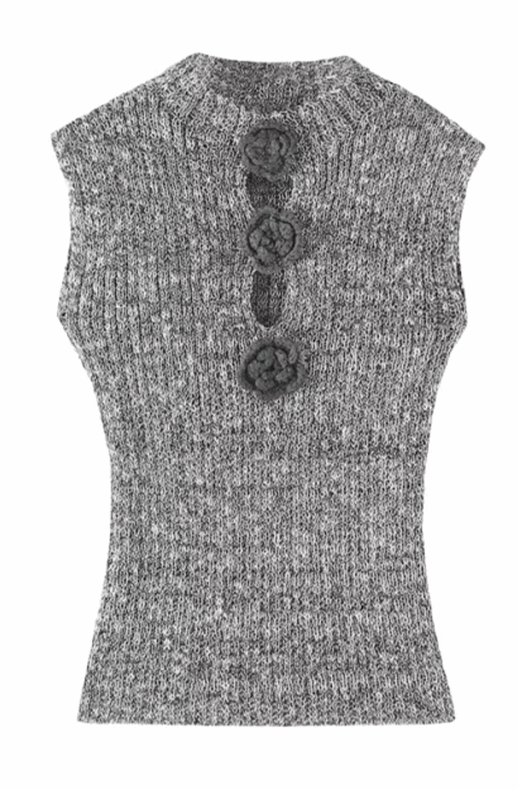 Rosette sleeveless knit top