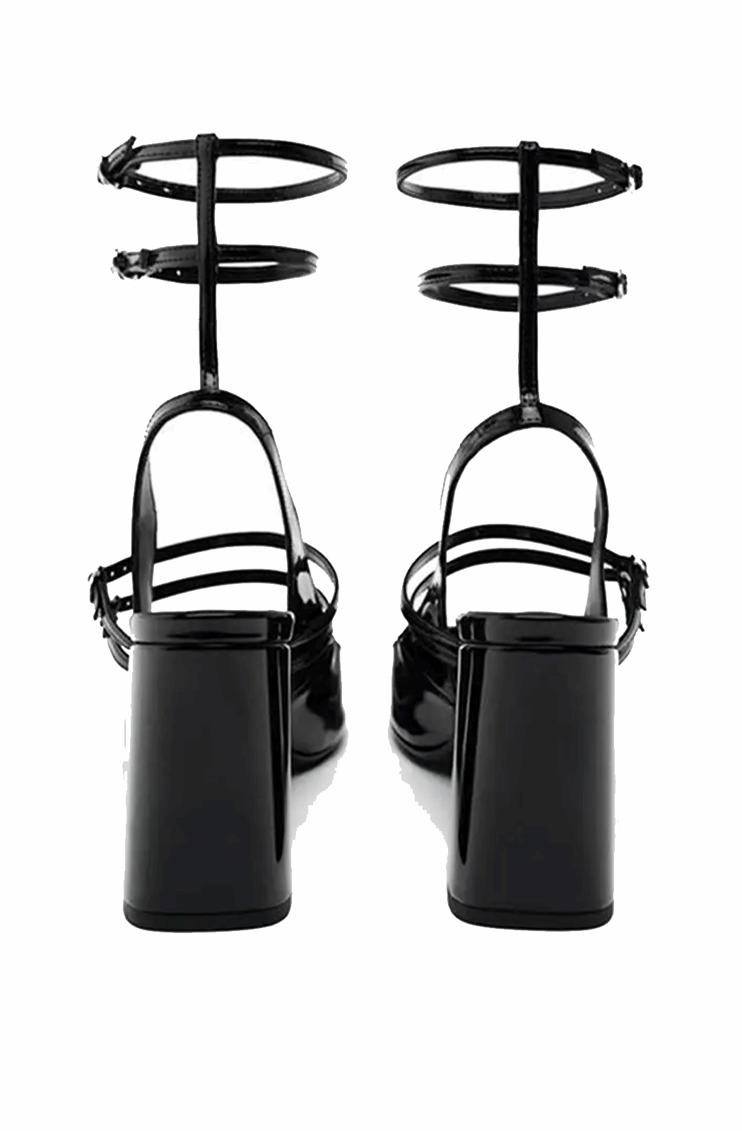 Patent Mary Jane heeled sandals with straps