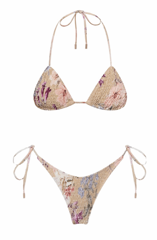 Crepe triangle bikini