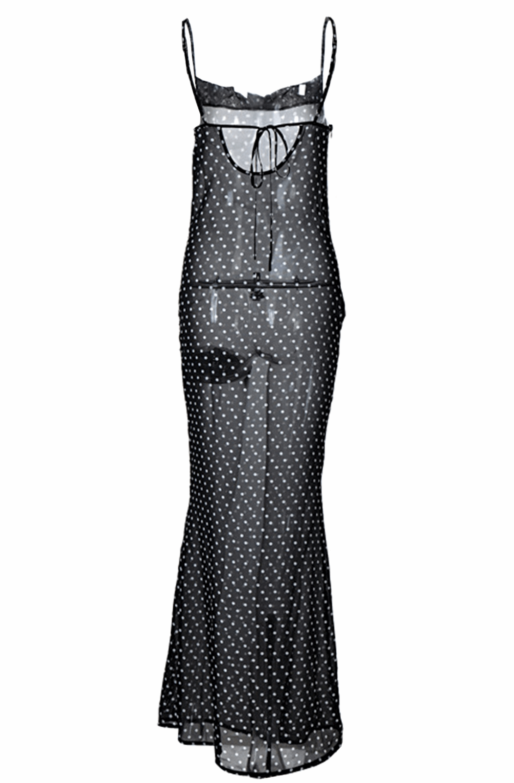 Polka dot sheer maxi dress