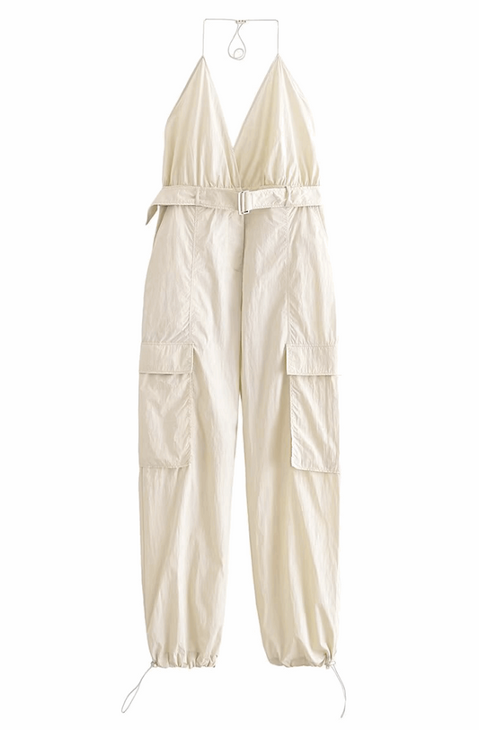 Cargo dungarees with belt