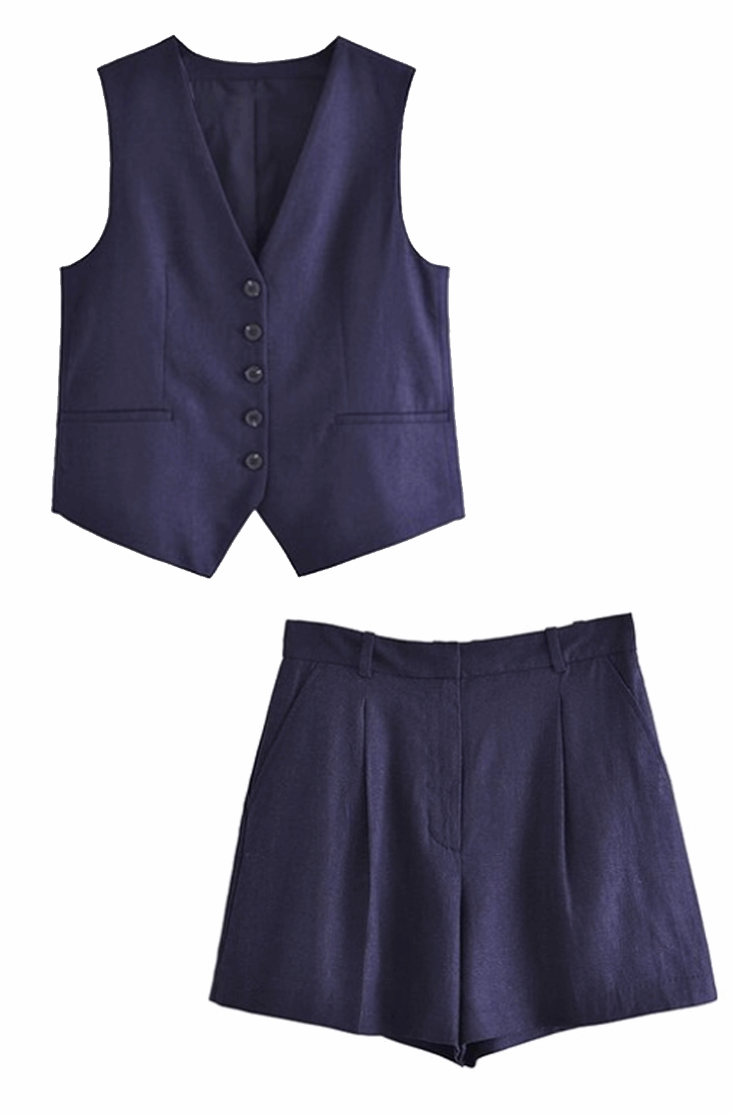 Vest blazer and shorts set