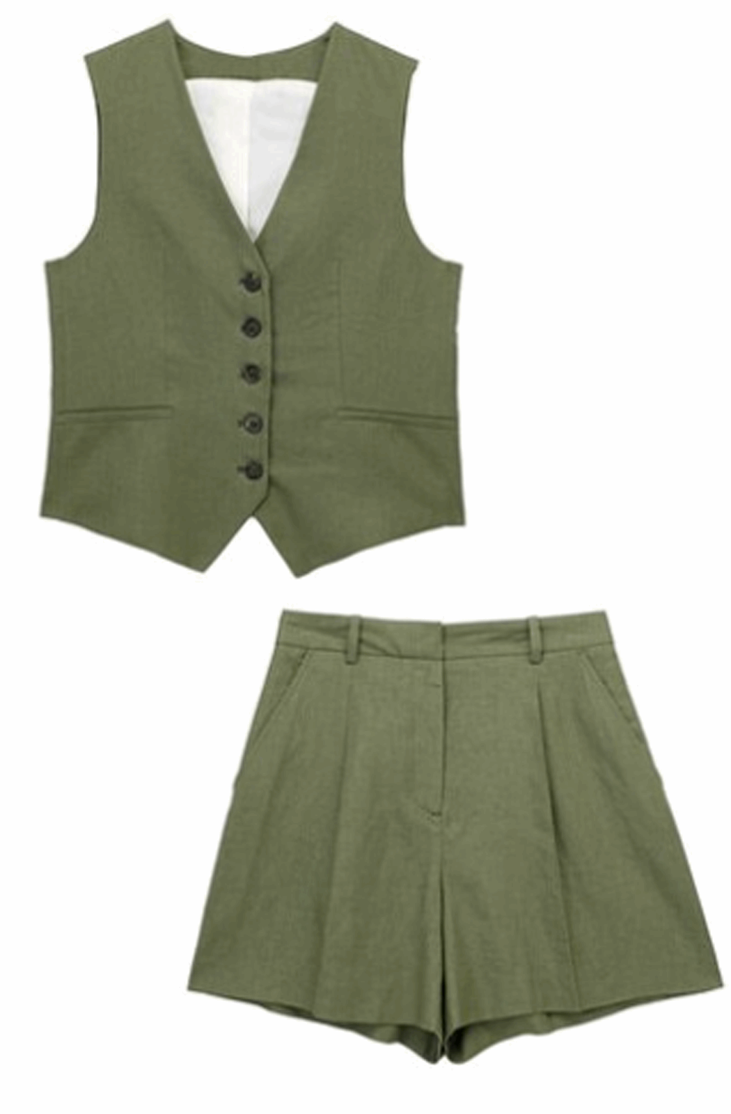 Vest blazer and shorts set