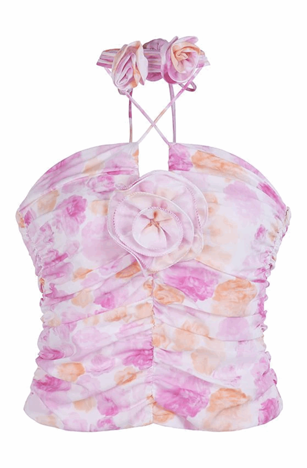 3D floral rosette top