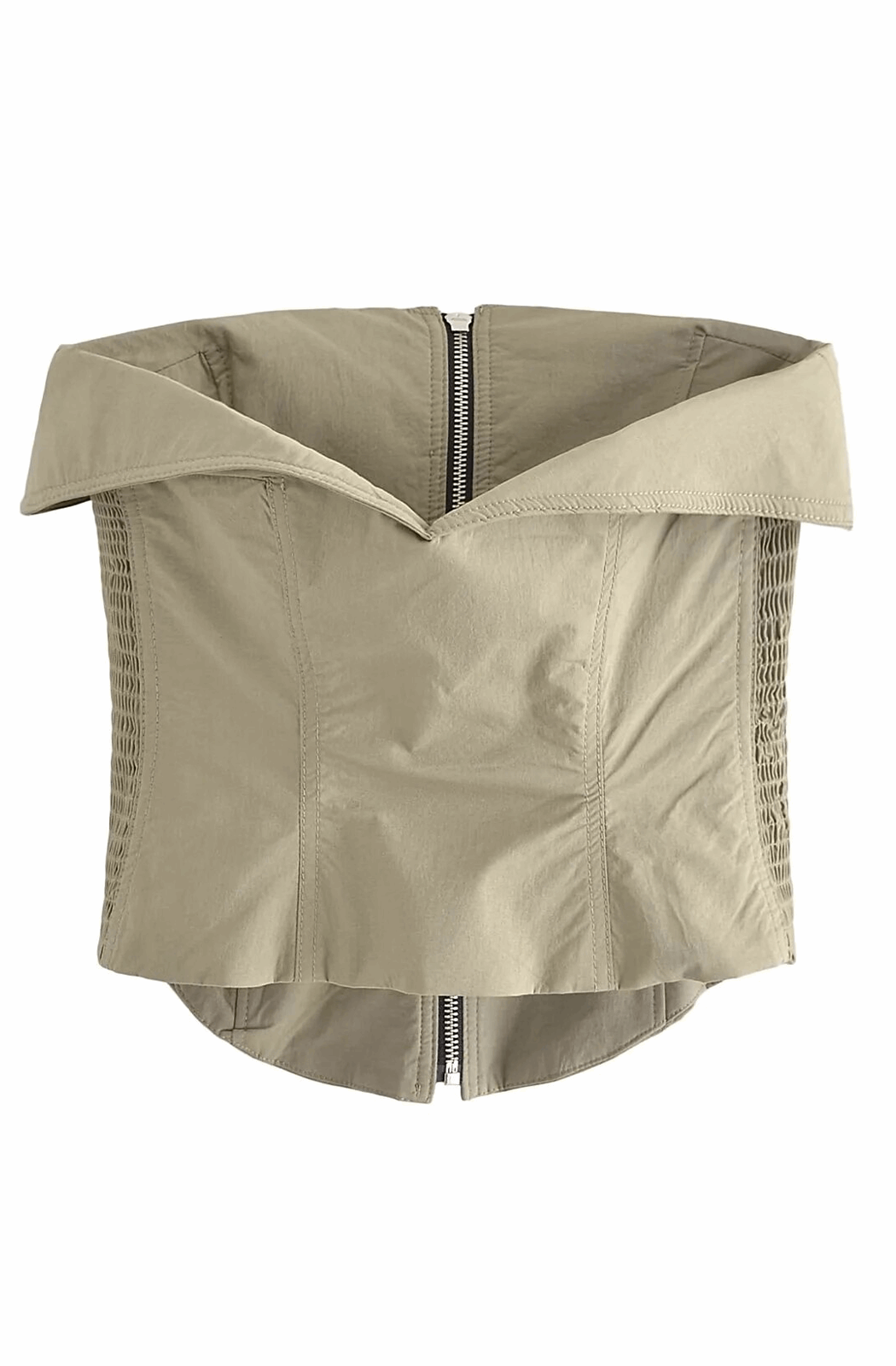 Bustier top with zipper