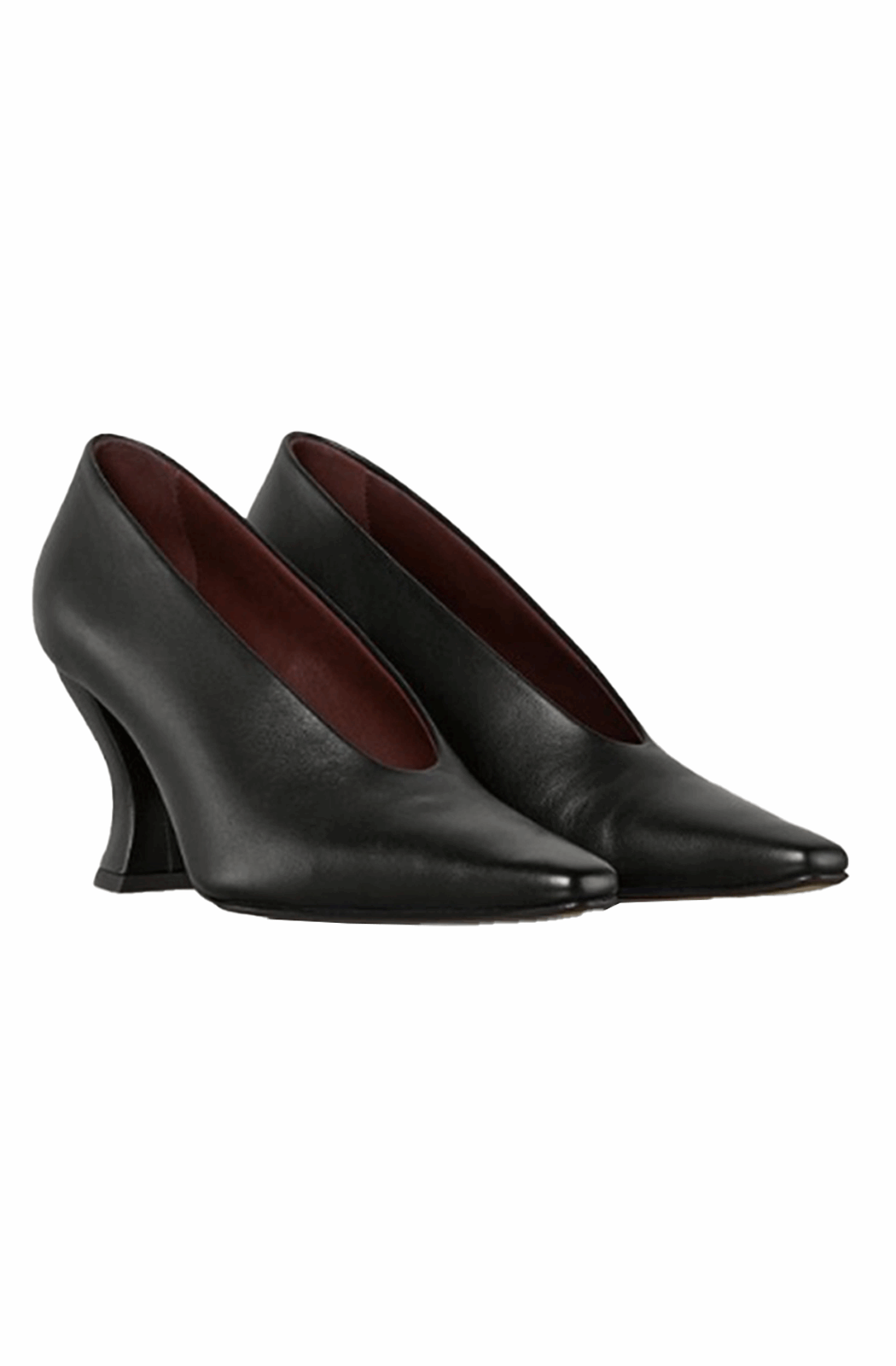 Leather almond pumps