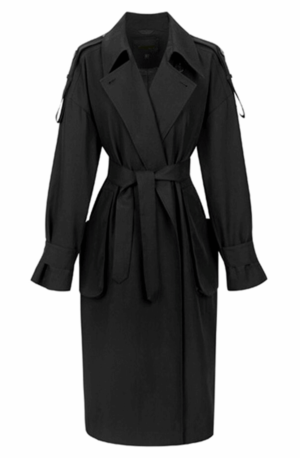 Women belted trench coat