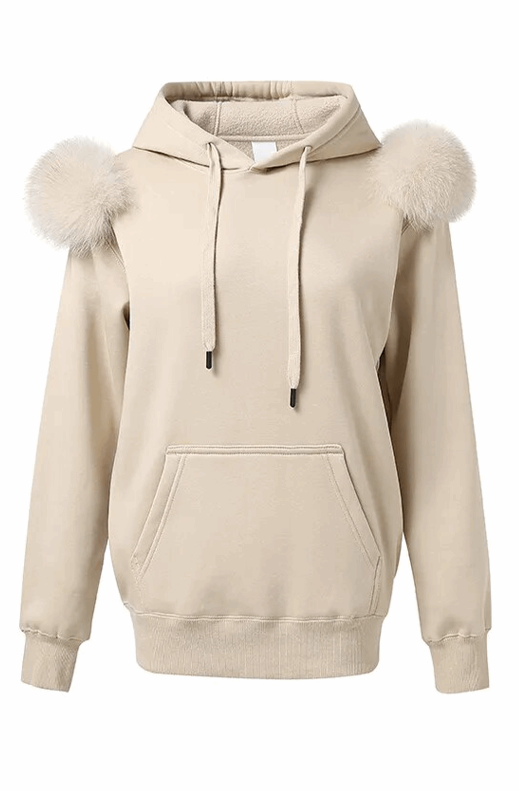 Hoodie with fur on the shoulders