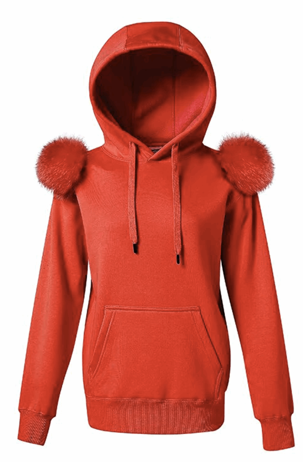 Hoodie with fur on the shoulders
