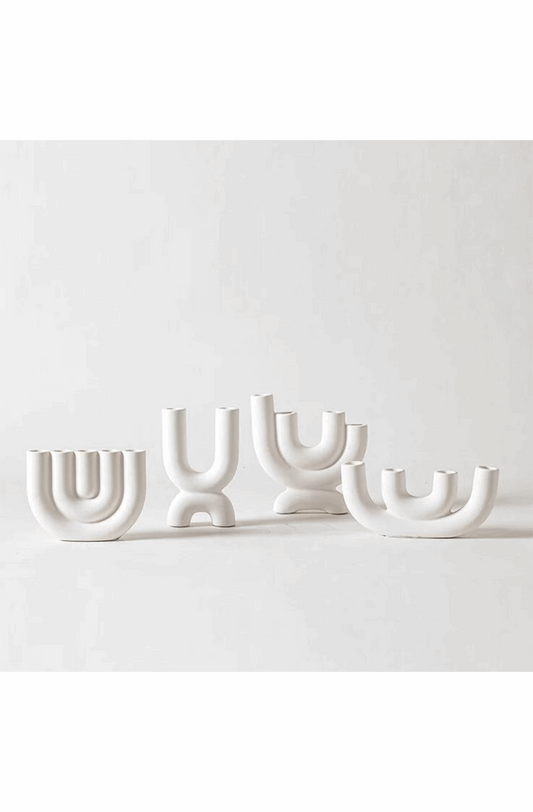 Minimalist ceramic candlestick holder