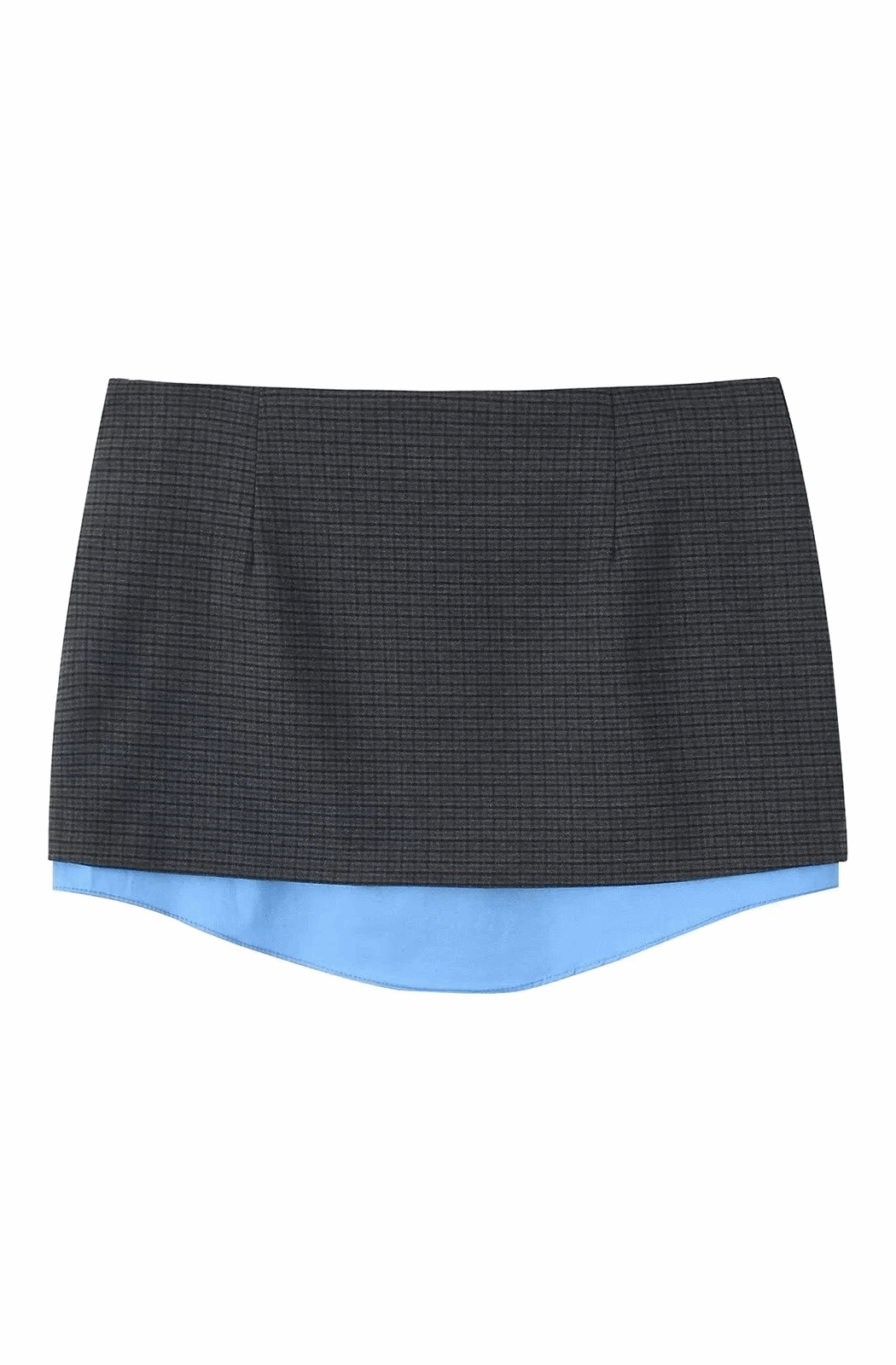 Patchwork plaid shirt and mini skirt set