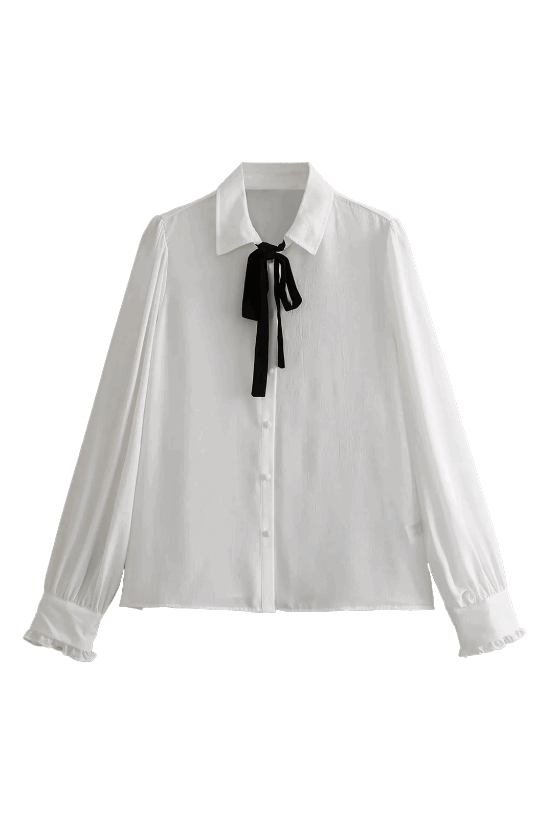 White shirt with bow tie