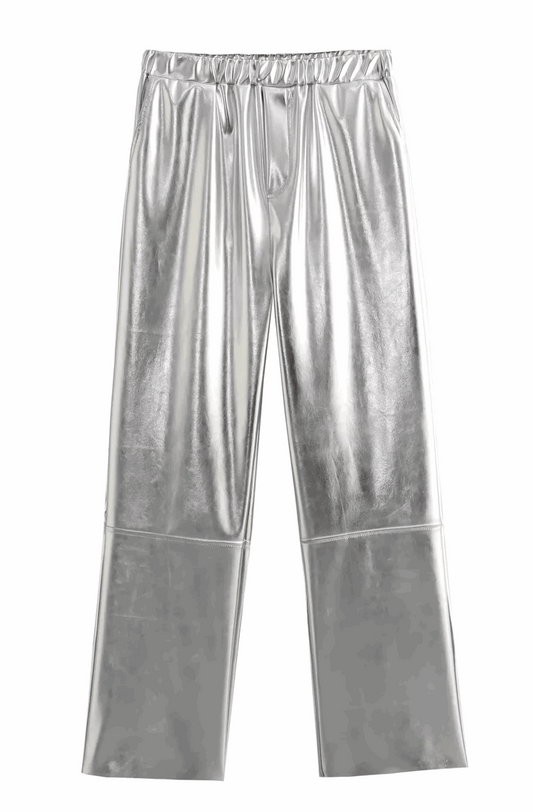 Silver leather pants