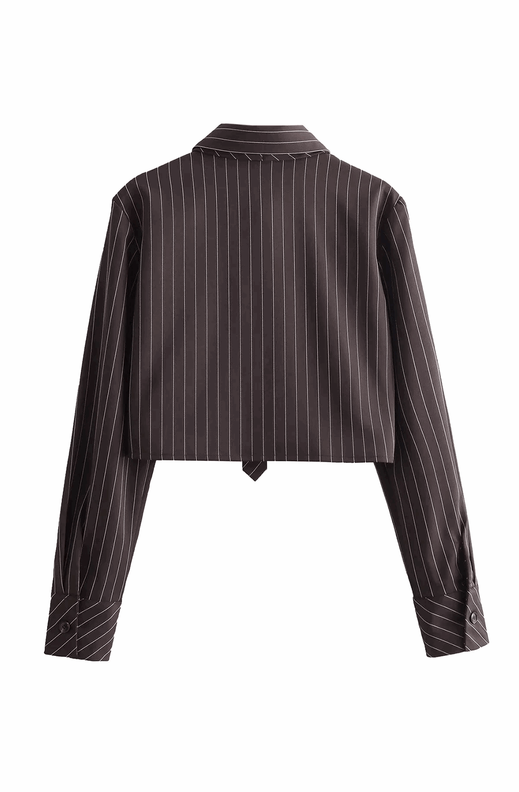 Striped crop shirt with tie