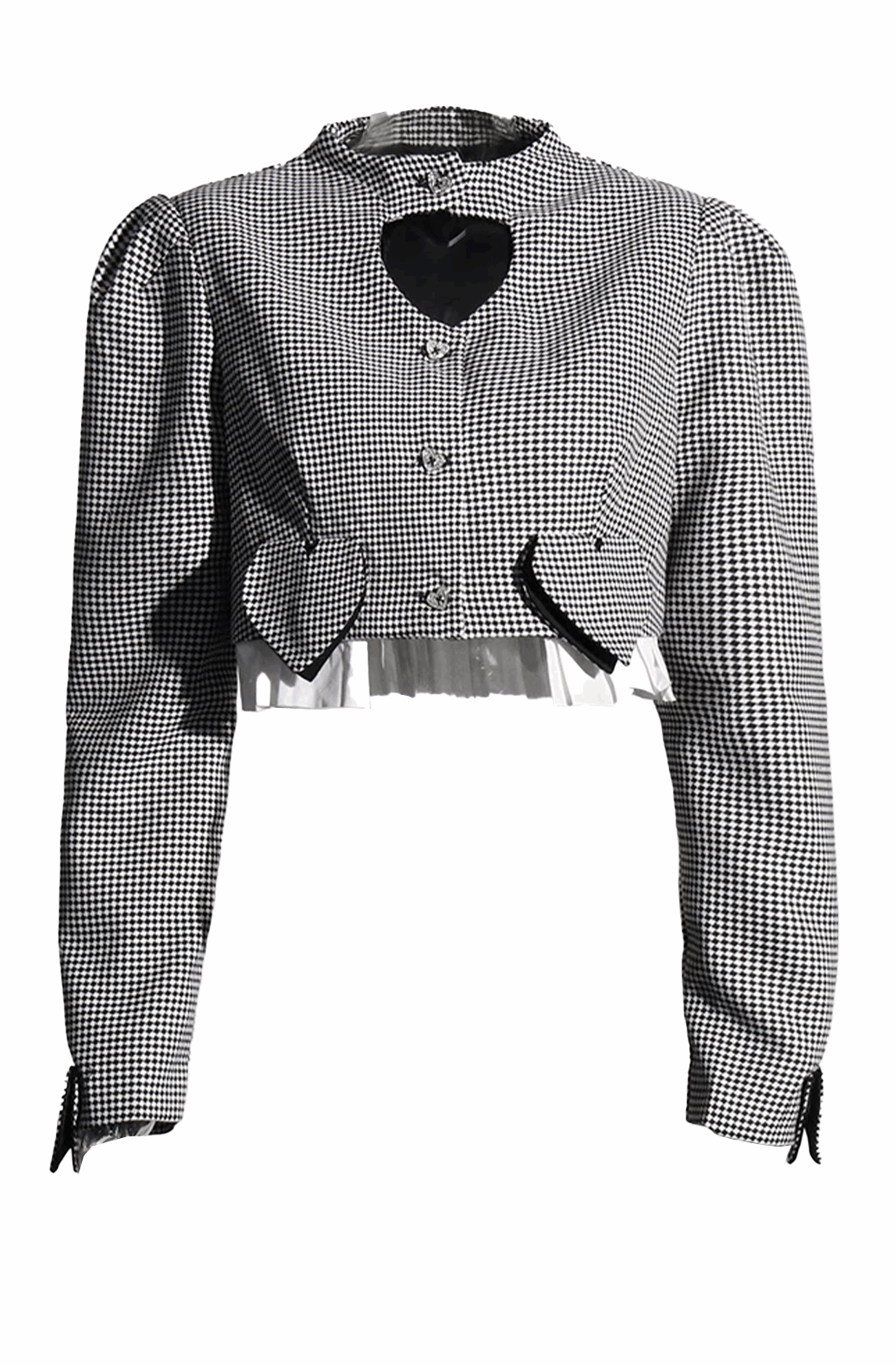 Checked cropped shirt with hearts
