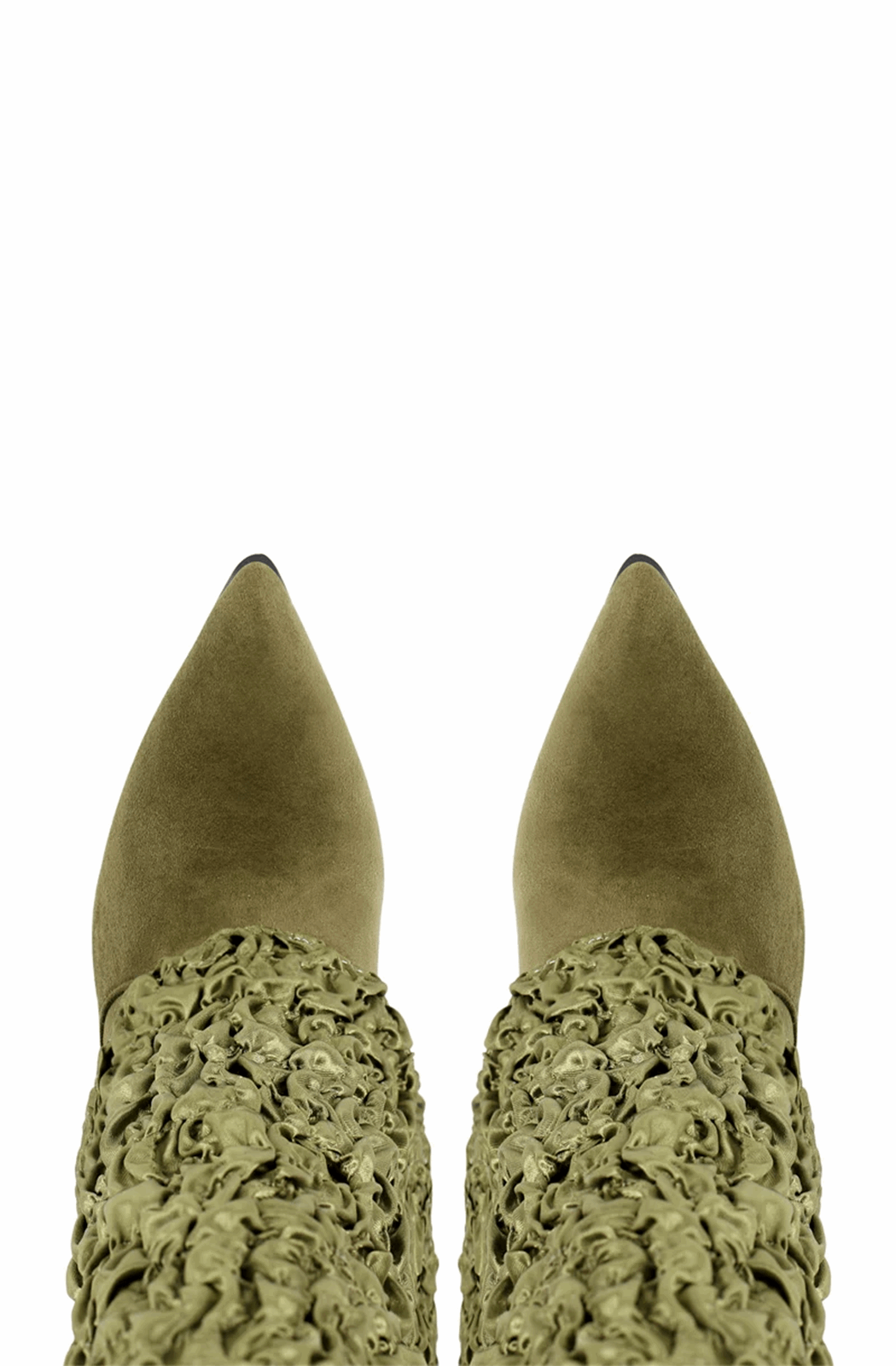 Pleated fold over knee high boots