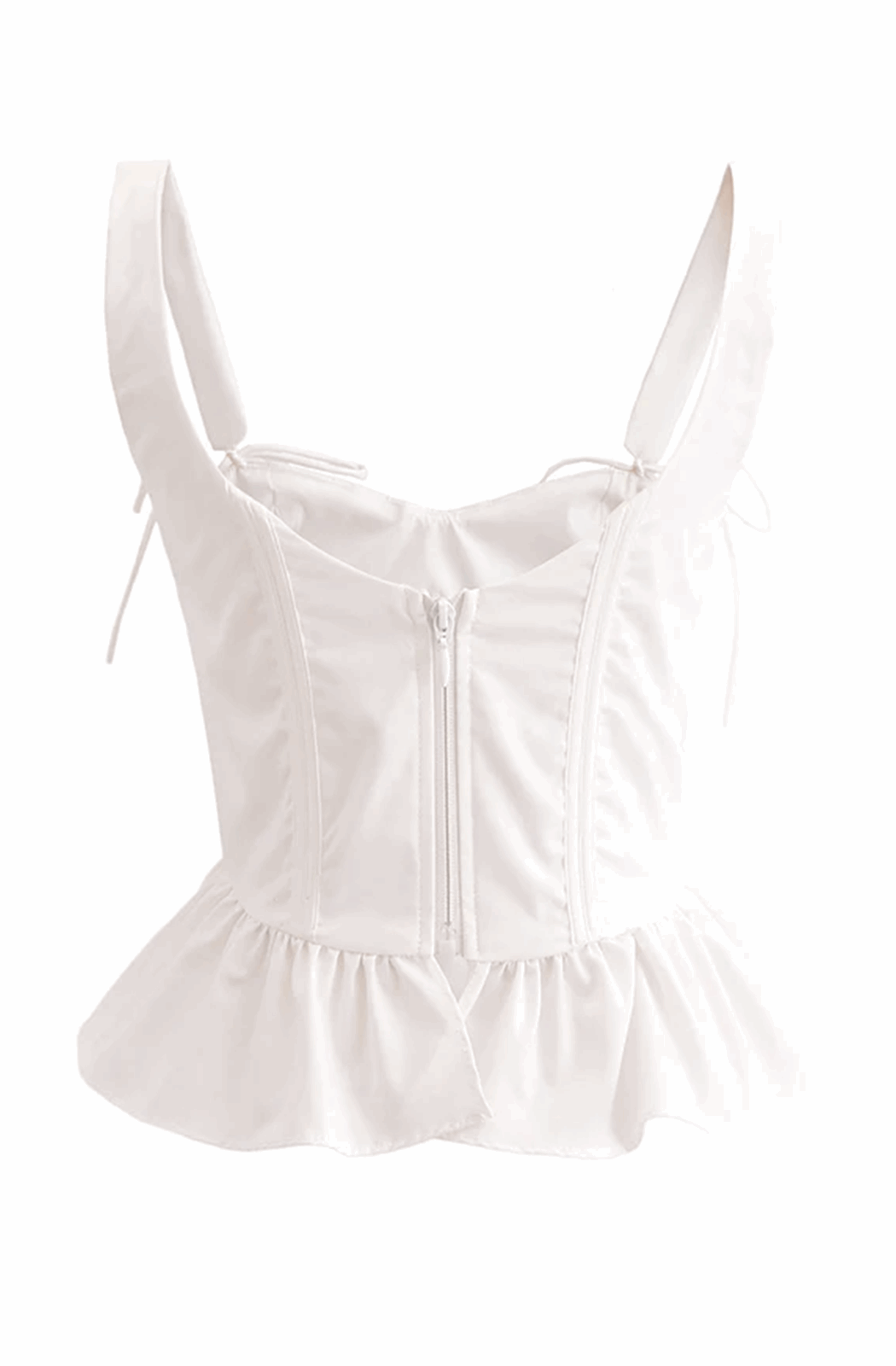White peplum corset top