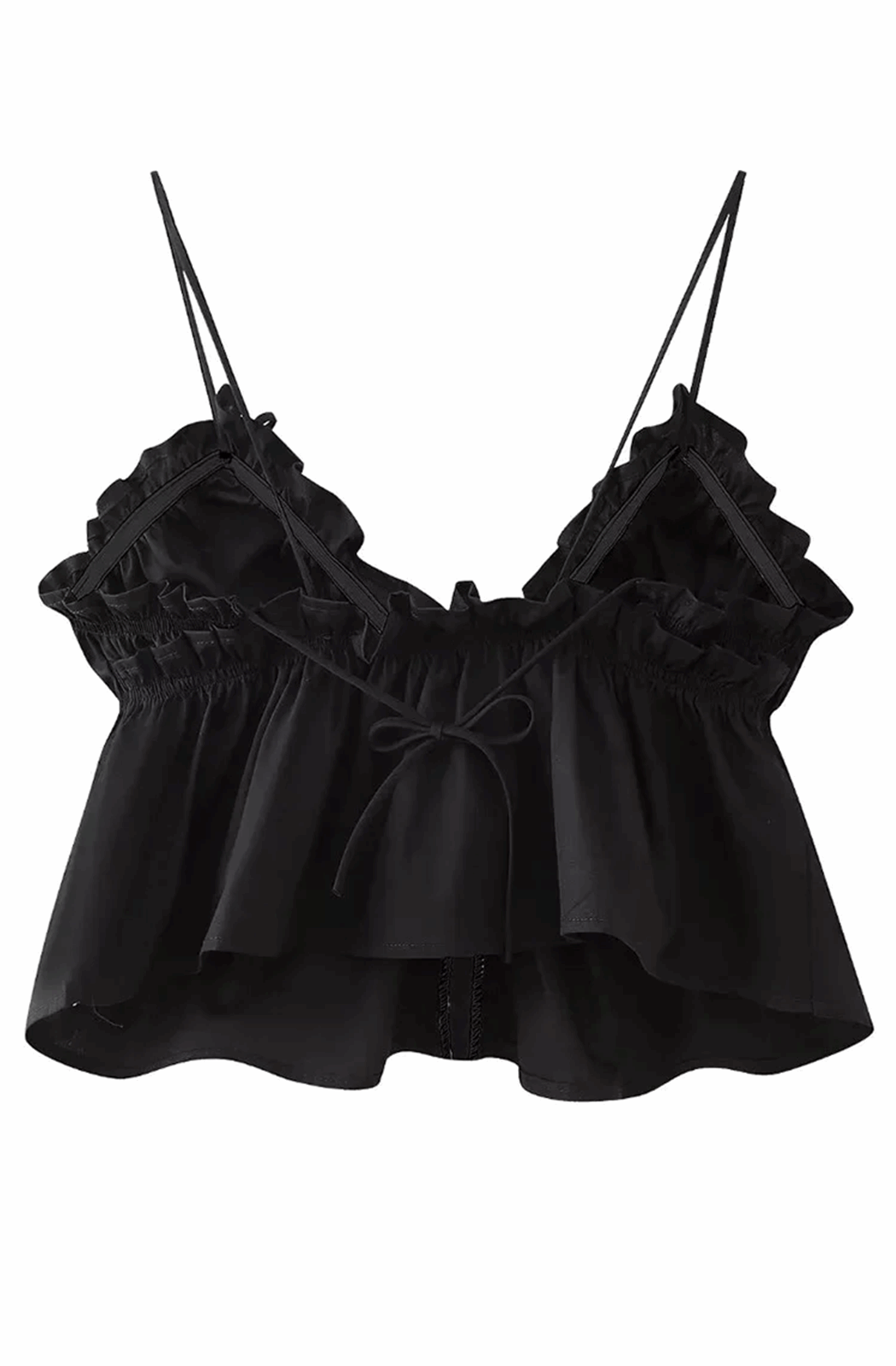 Ruffle crop top with thin straps
