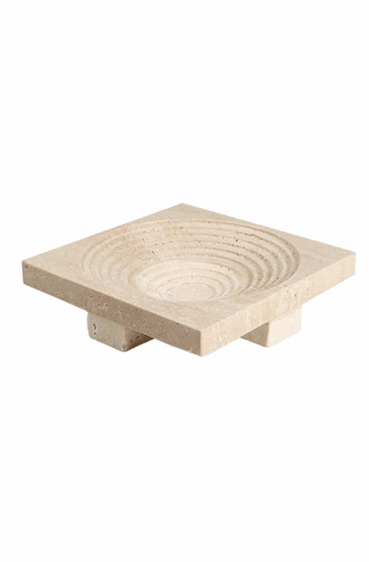 Modern minimalist travertine tray fruit