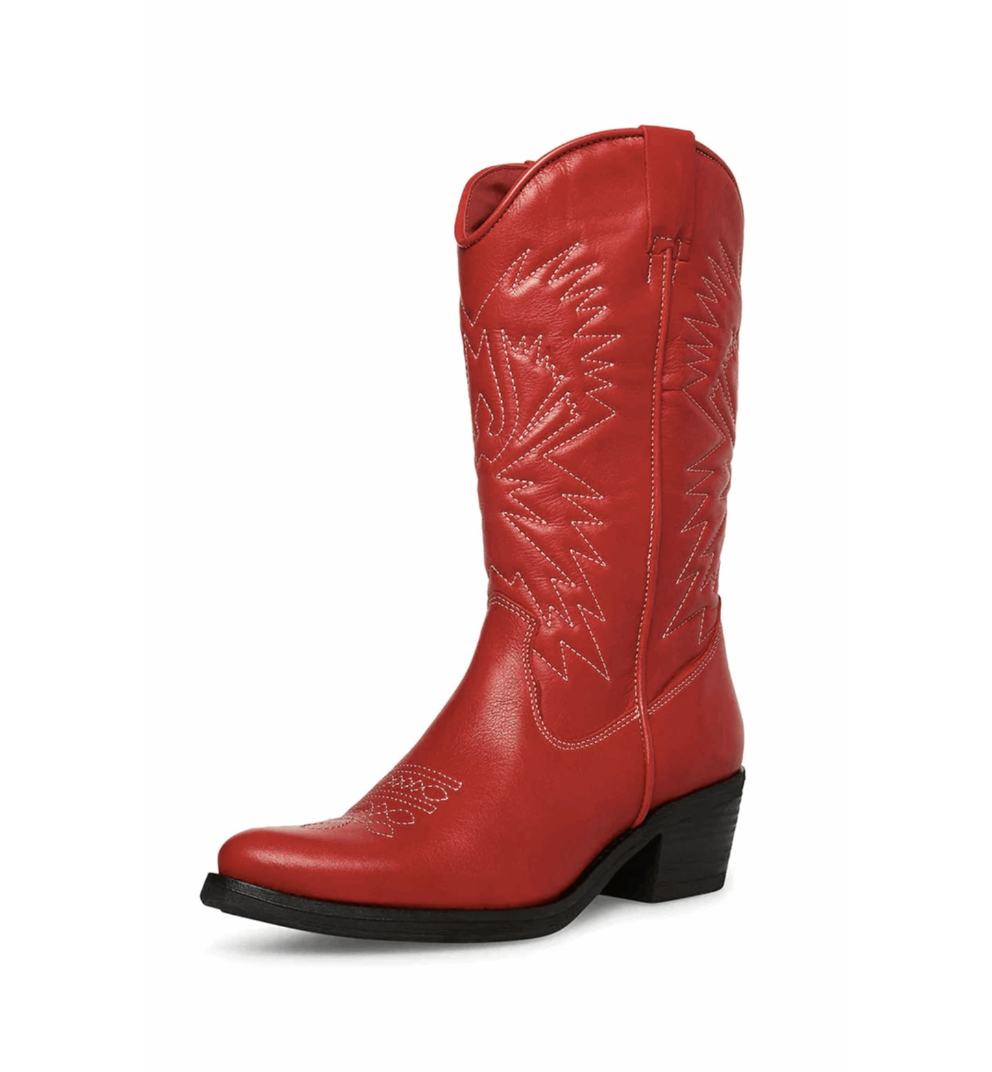 Vibrant red western boots for women with sleek design and vintage cowboy charm by Parinmi