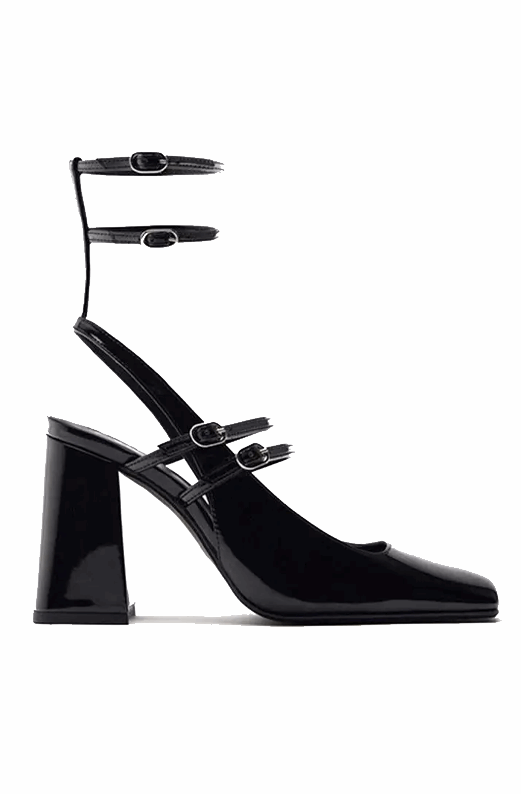 Patent Mary Jane heeled sandals with straps