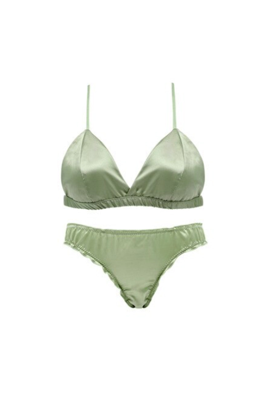 Satin bra and panty lingerie set