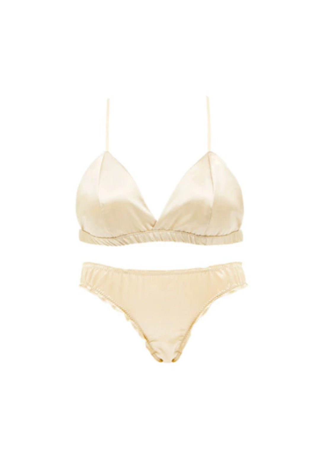Satin bra and panty lingerie set