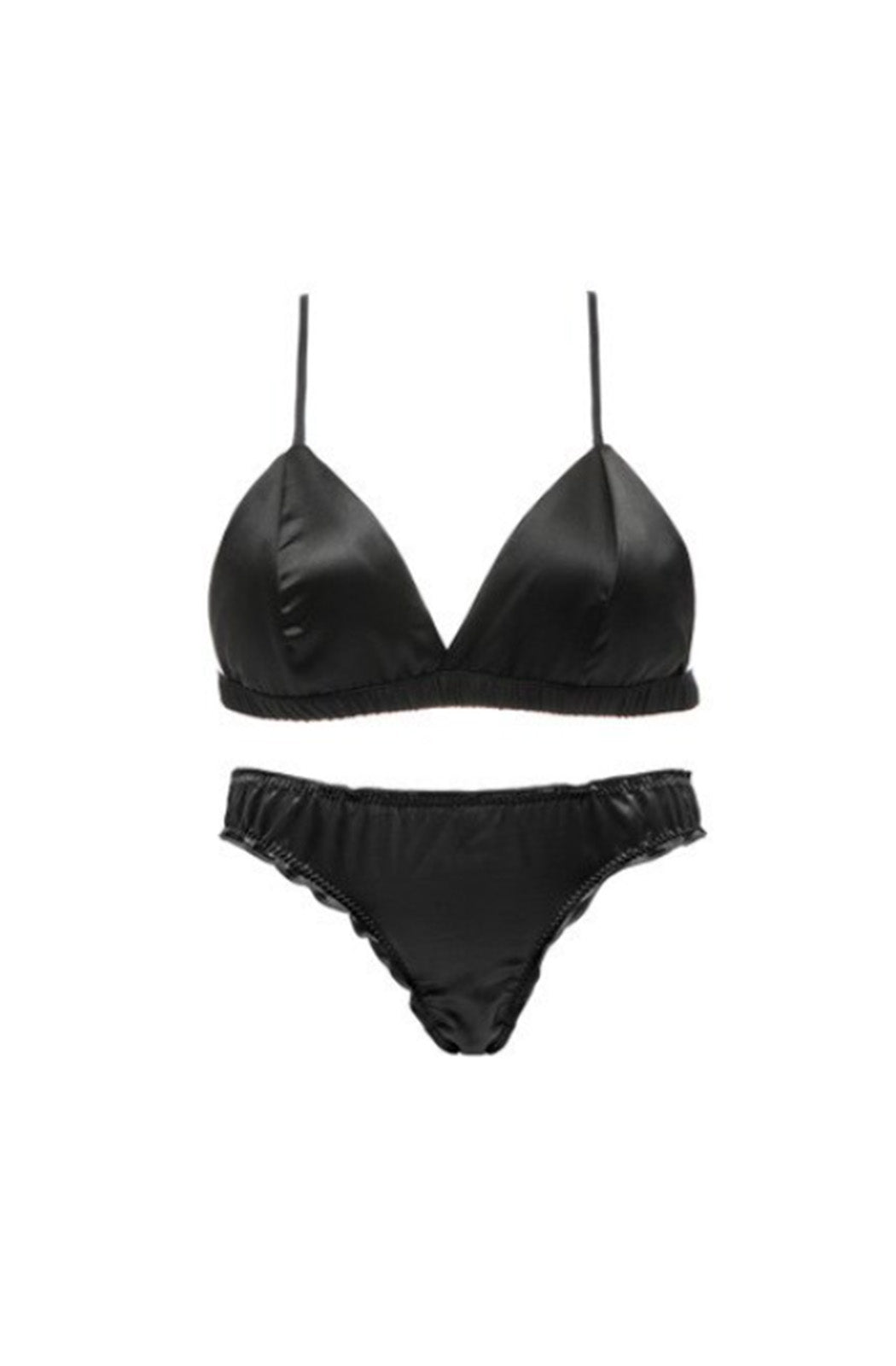 Satin bra and panty lingerie set