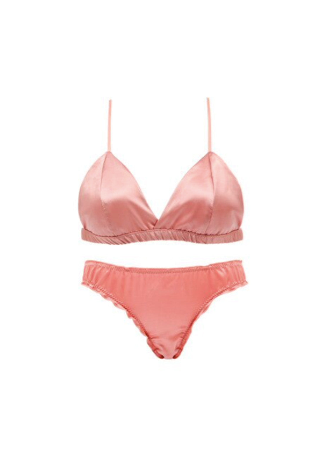 Satin bra and panty lingerie set
