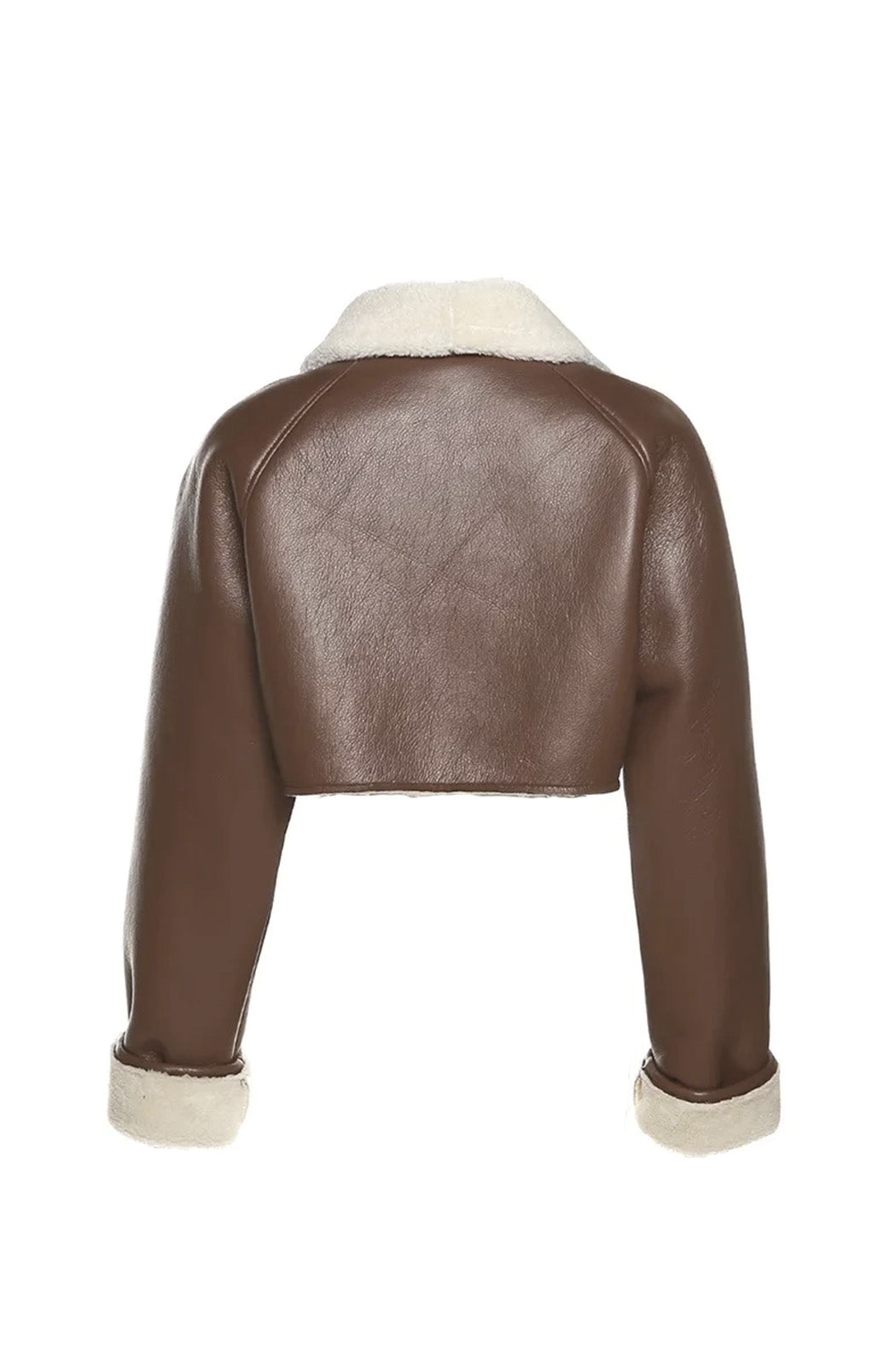 Cropped leather jacket
